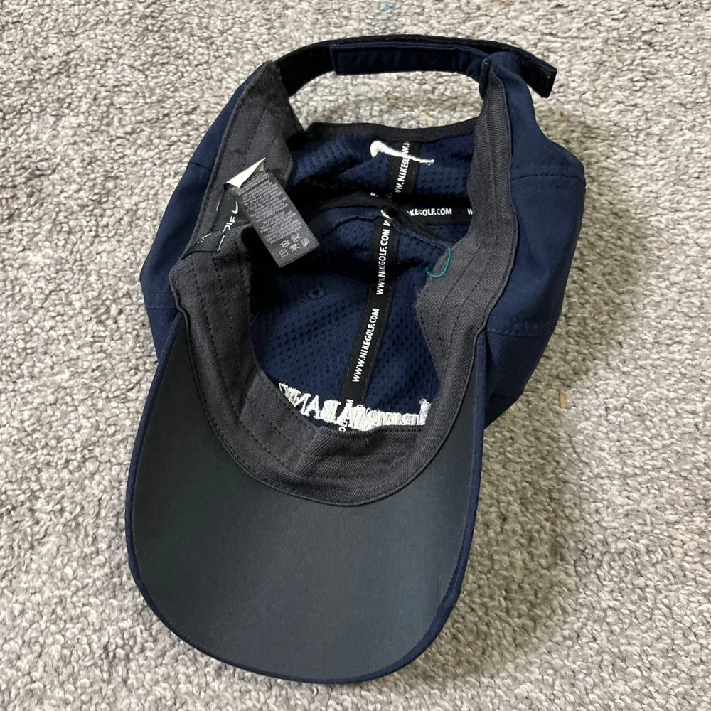 Nike Golf Hat Mens Navy Blue Iberia Bank Embroidered Swoosh Performance Cap